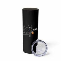 No Kings Protest Skinny Tumbler Funny Cat Kicking Crown - Wonder Print Shop