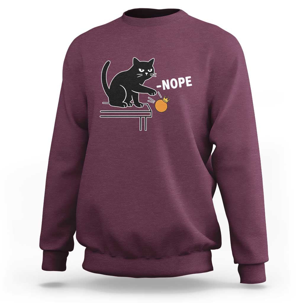 No Kings Protest Sweatshirt Funny Cat Kicking Crown - Wonder Print Shop