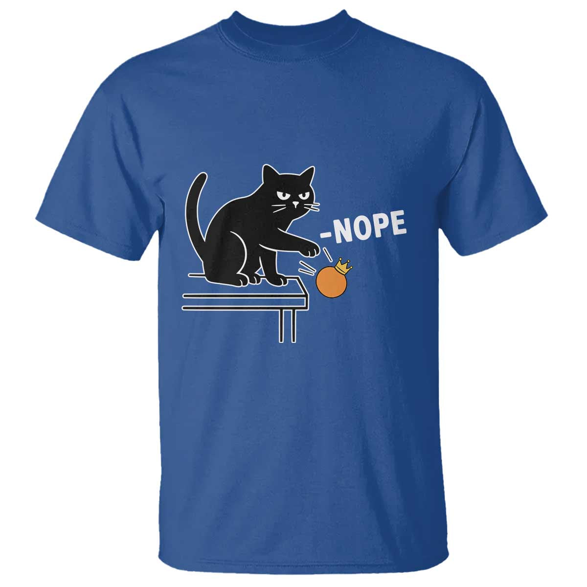 No Kings Protest T Shirt Funny Cat Kicking Crown - Wonder Print Shop