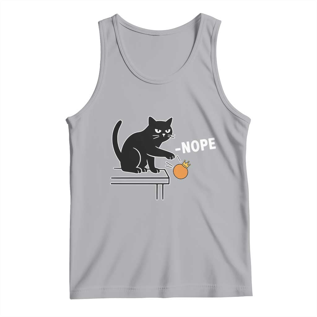 No Kings Protest Tank Top Funny Cat Kicking Crown - Wonder Print Shop