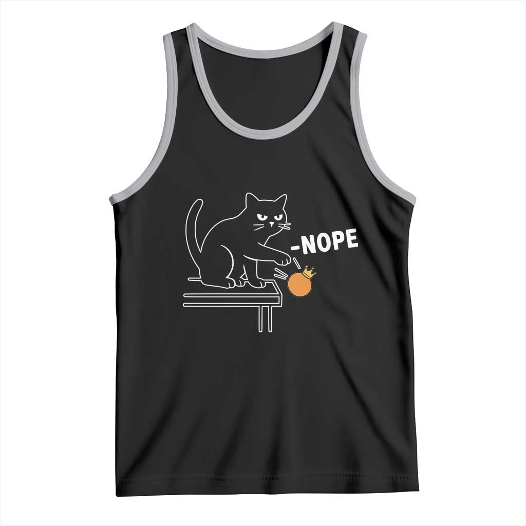 No Kings Protest Tank Top Funny Cat Kicking Crown - Wonder Print Shop