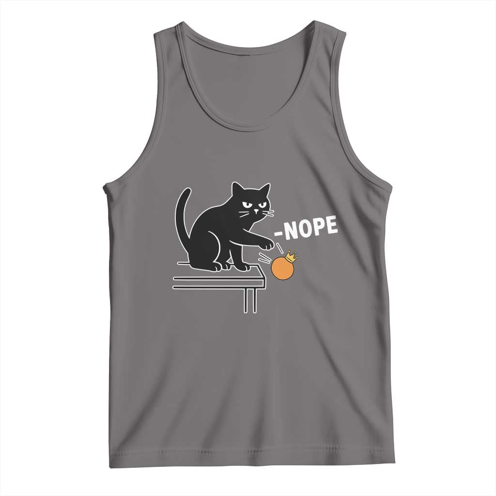 No Kings Protest Tank Top Funny Cat Kicking Crown - Wonder Print Shop