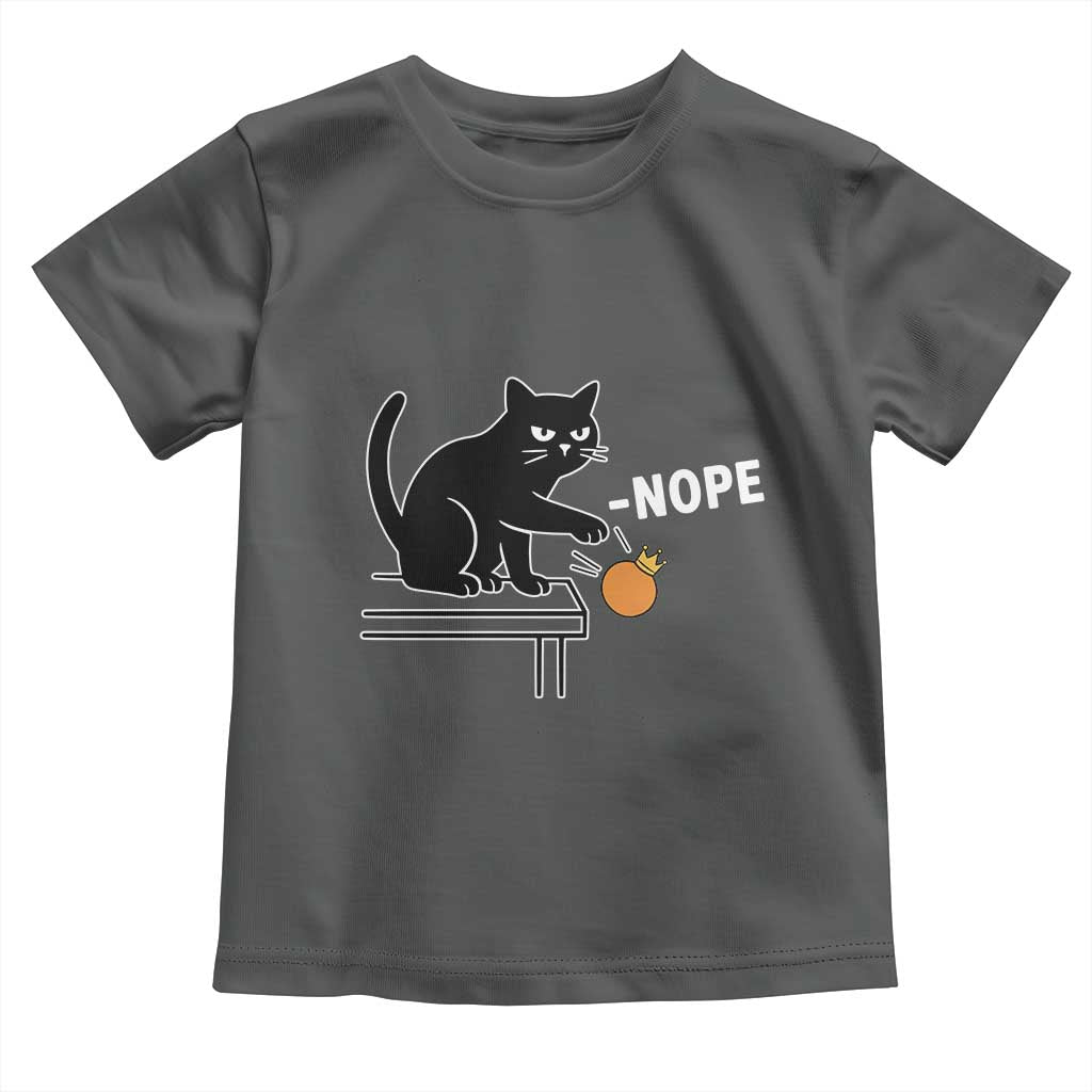 No Kings Protest Toddler T Shirt Funny Cat Kicking Crown - Wonder Print Shop