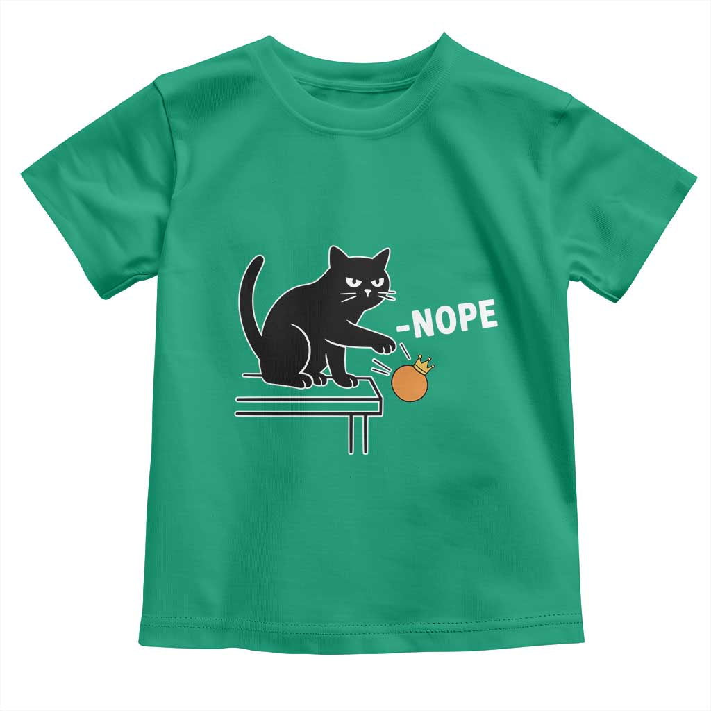 No Kings Protest Toddler T Shirt Funny Cat Kicking Crown - Wonder Print Shop