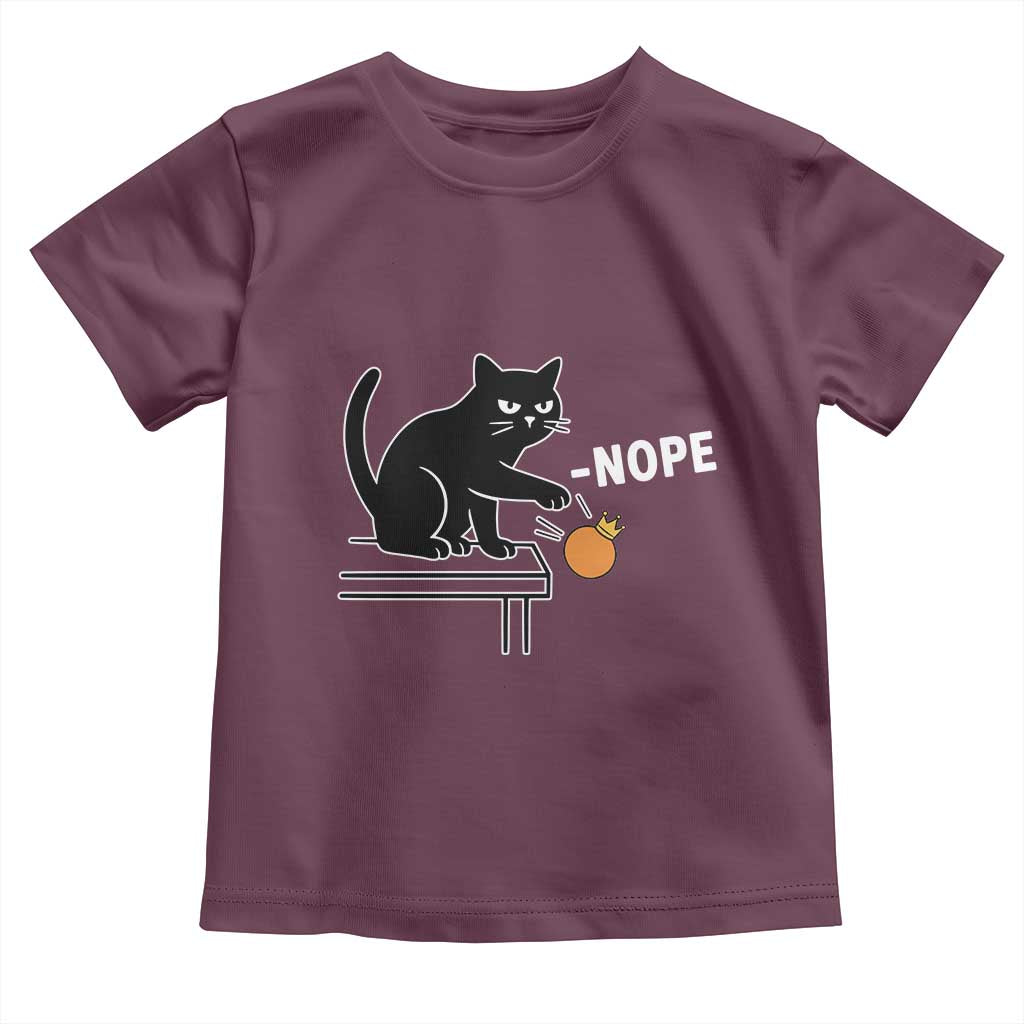 No Kings Protest Toddler T Shirt Funny Cat Kicking Crown - Wonder Print Shop