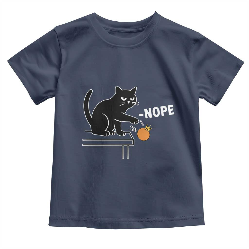 No Kings Protest Toddler T Shirt Funny Cat Kicking Crown - Wonder Print Shop