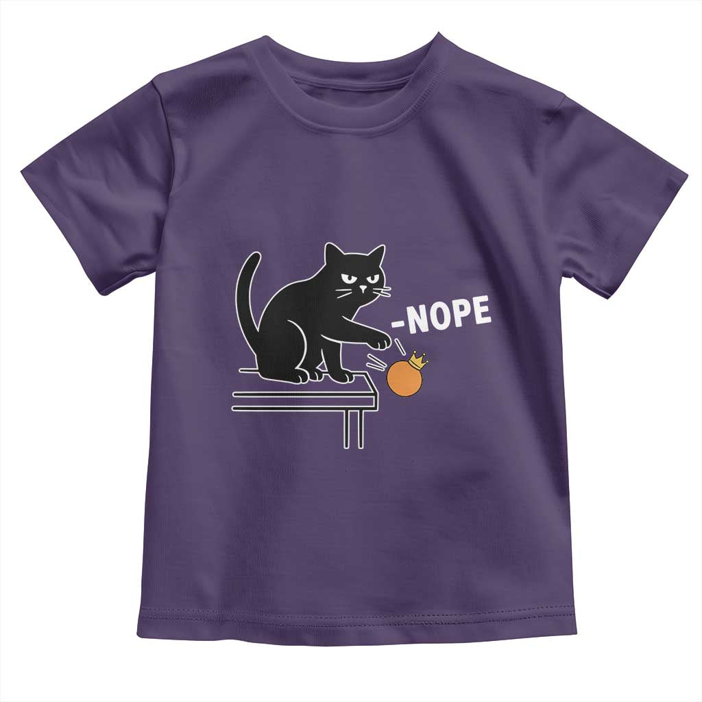 No Kings Protest Toddler T Shirt Funny Cat Kicking Crown - Wonder Print Shop