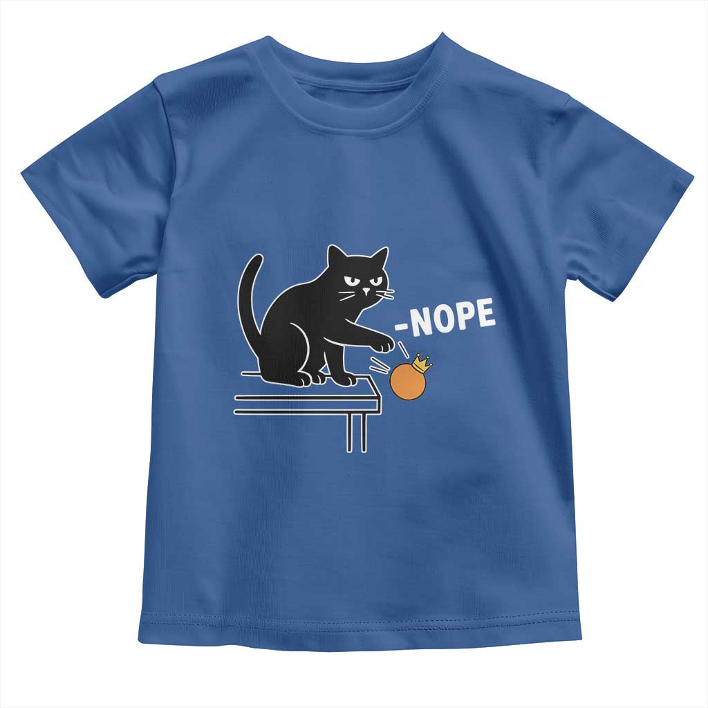 No Kings Protest Toddler T Shirt Funny Cat Kicking Crown - Wonder Print Shop