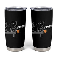 No Kings Protest Tumbler Cup Funny Cat Kicking Crown - Wonder Print Shop