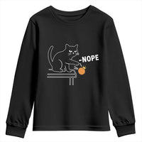 No Kings Protest Youth Sweatshirt Funny Cat Kicking Crown - Wonder Print Shop