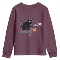 No Kings Protest Youth Sweatshirt Funny Cat Kicking Crown - Wonder Print Shop