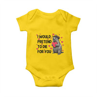 Funny Groundhog Valentines Baby Onesie I Would Pretend To Die For You - Wonder Print Shop