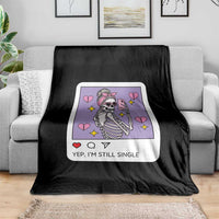 Anti Valentine Throw Blanket Funny Skeleton Selfie Meme - Wonder Print Shop