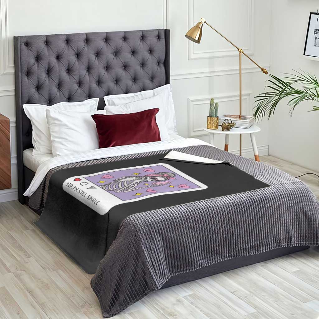 Anti Valentine Throw Blanket Funny Skeleton Selfie Meme - Wonder Print Shop