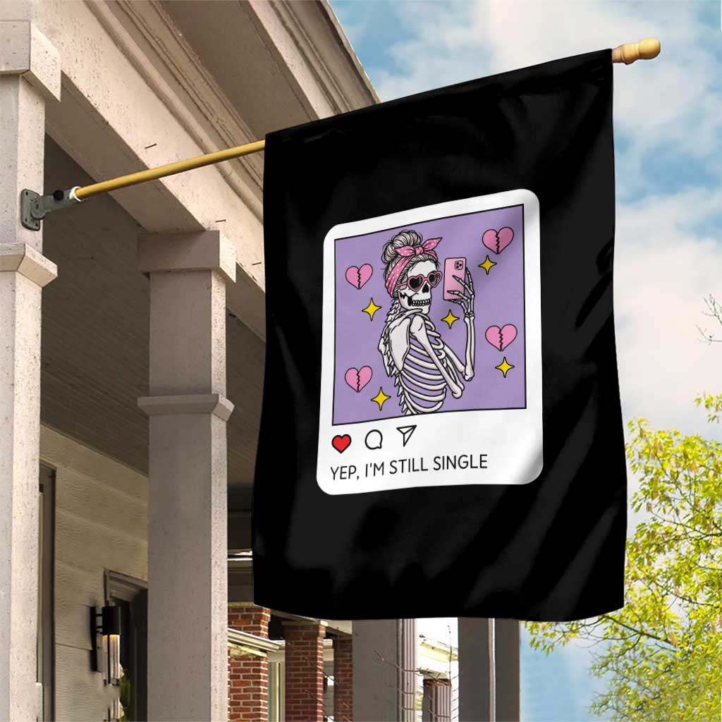 Anti Valentine Garden Flag Funny Skeleton Selfie Meme - Wonder Print Shop