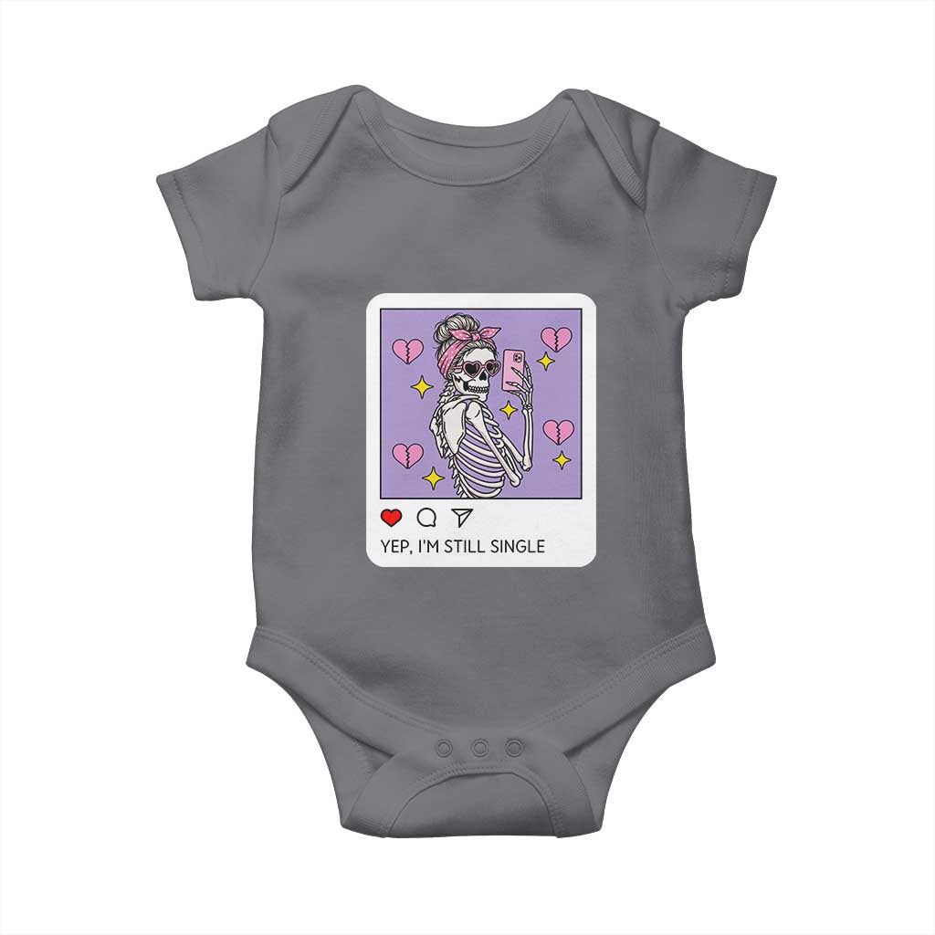 Anti Valentine Baby Onesie Funny Skeleton Selfie Meme - Wonder Print Shop