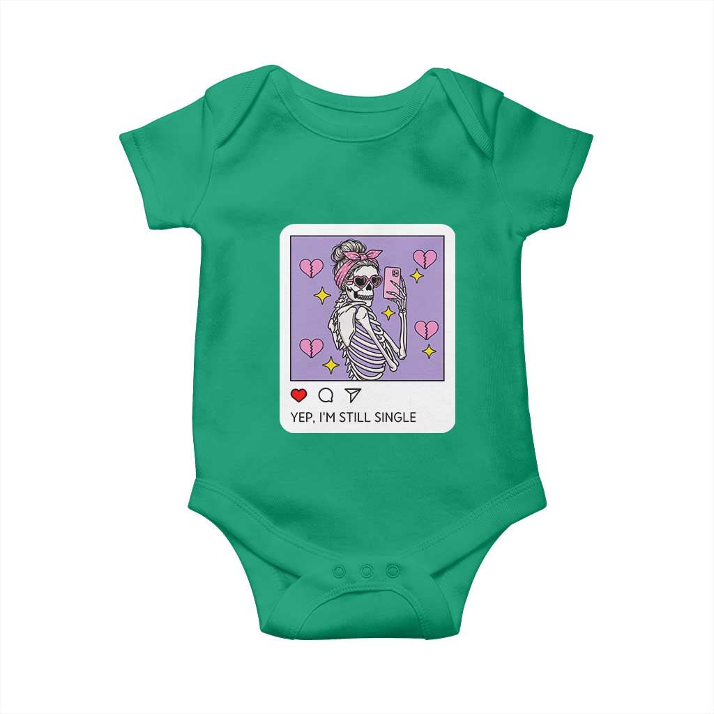Anti Valentine Baby Onesie Funny Skeleton Selfie Meme - Wonder Print Shop