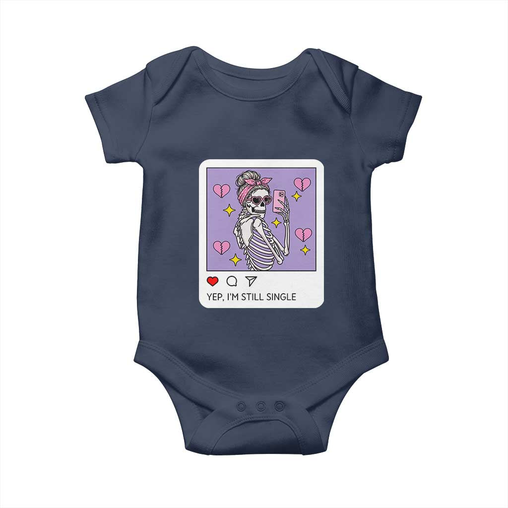 Anti Valentine Baby Onesie Funny Skeleton Selfie Meme - Wonder Print Shop