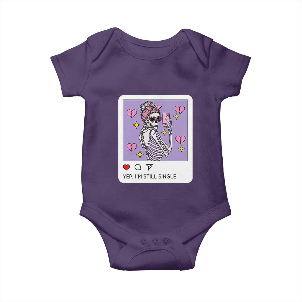Anti Valentine Baby Onesie Funny Skeleton Selfie Meme - Wonder Print Shop