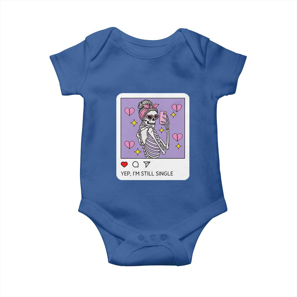 Anti Valentine Baby Onesie Funny Skeleton Selfie Meme - Wonder Print Shop