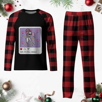 Anti Valentine Plaid Pajama Set Funny Skeleton Selfie Meme - Wonder Print Shop
