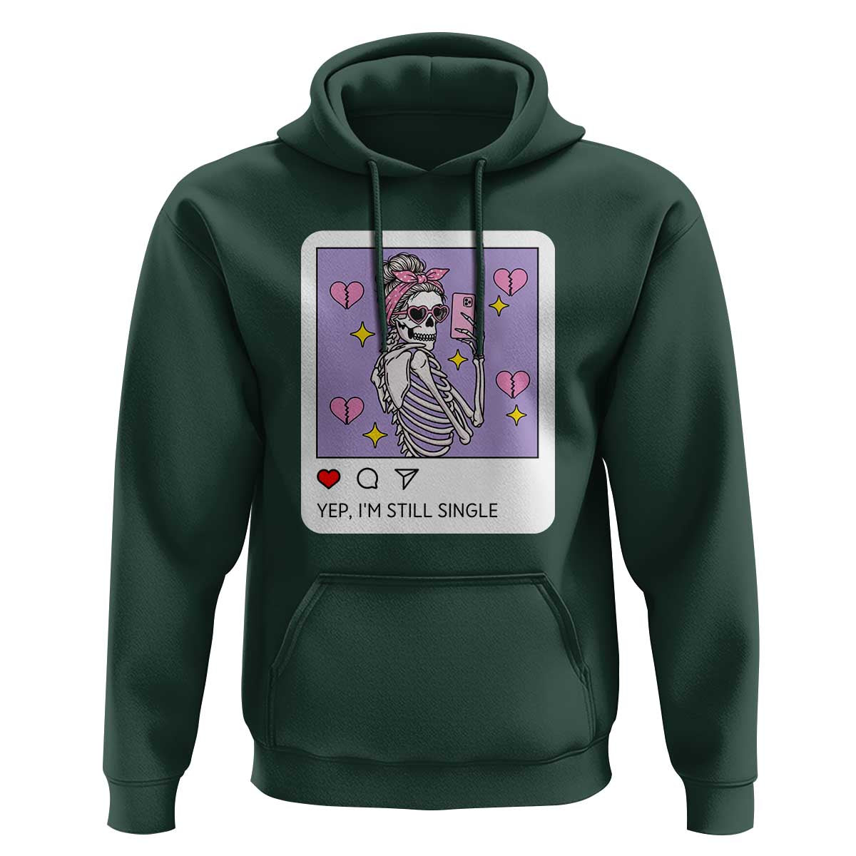 Anti Valentine Hoodie Funny Skeleton Selfie Meme - Wonder Print Shop