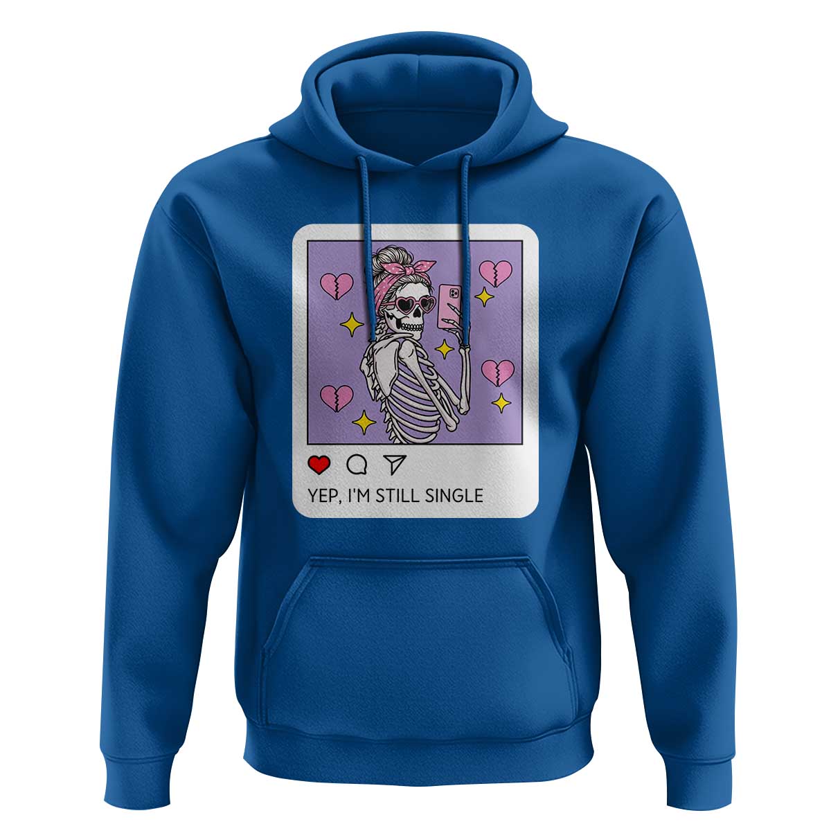 Anti Valentine Hoodie Funny Skeleton Selfie Meme - Wonder Print Shop