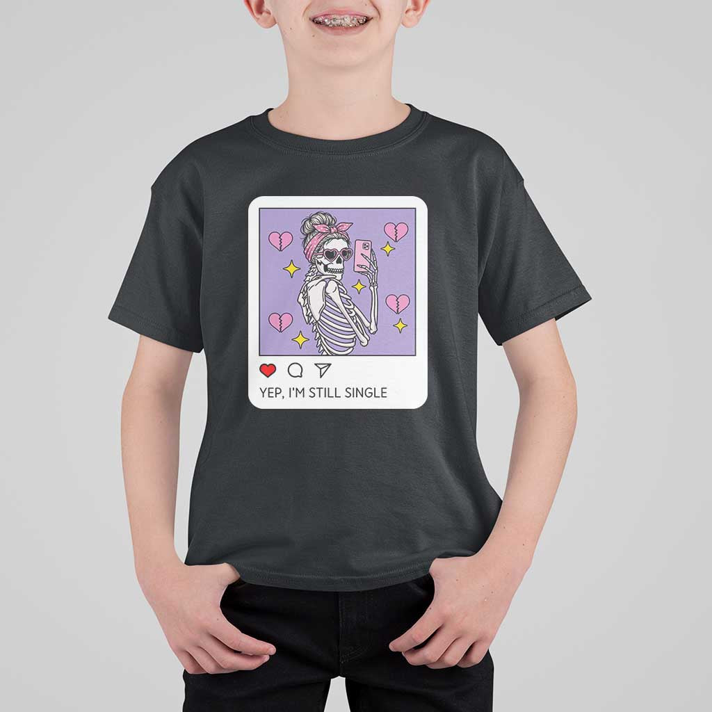 Anti Valentine T Shirt For Kid Funny Skeleton Selfie Meme - Wonder Print Shop