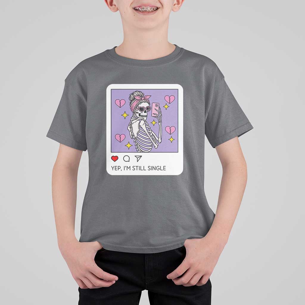 Anti Valentine T Shirt For Kid Funny Skeleton Selfie Meme - Wonder Print Shop