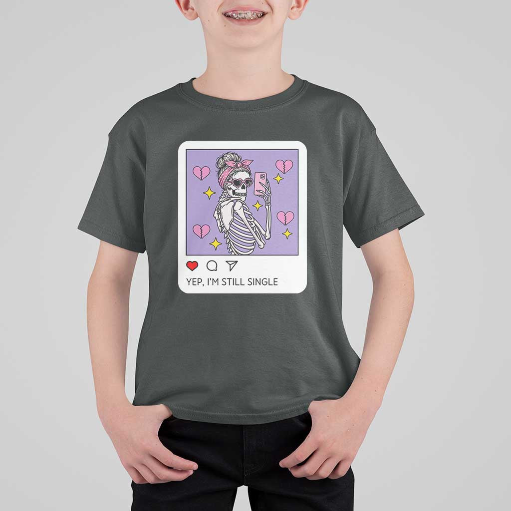 Anti Valentine T Shirt For Kid Funny Skeleton Selfie Meme - Wonder Print Shop