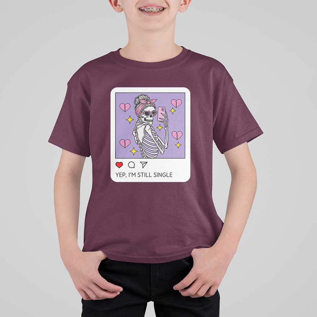 Anti Valentine T Shirt For Kid Funny Skeleton Selfie Meme - Wonder Print Shop