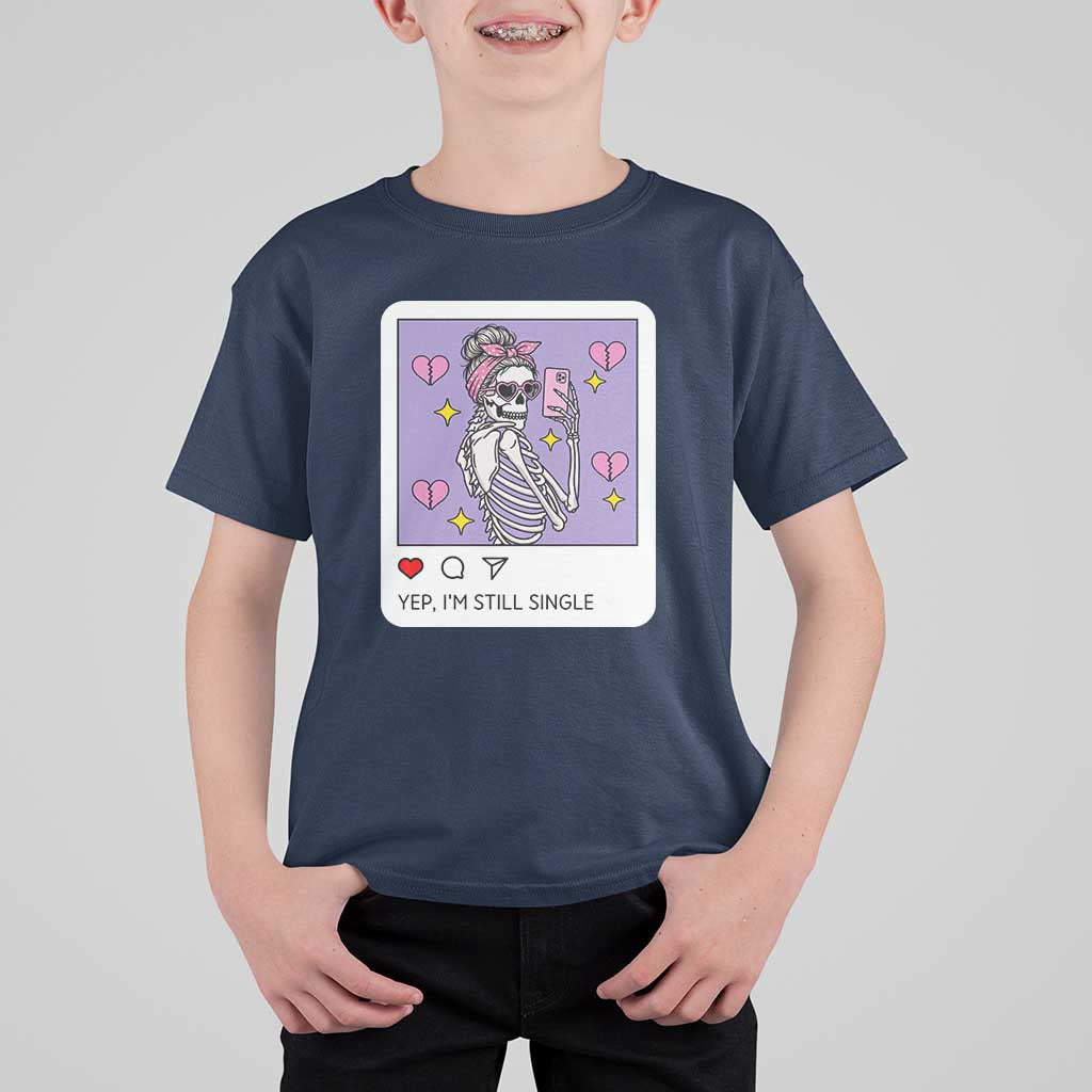 Anti Valentine T Shirt For Kid Funny Skeleton Selfie Meme - Wonder Print Shop