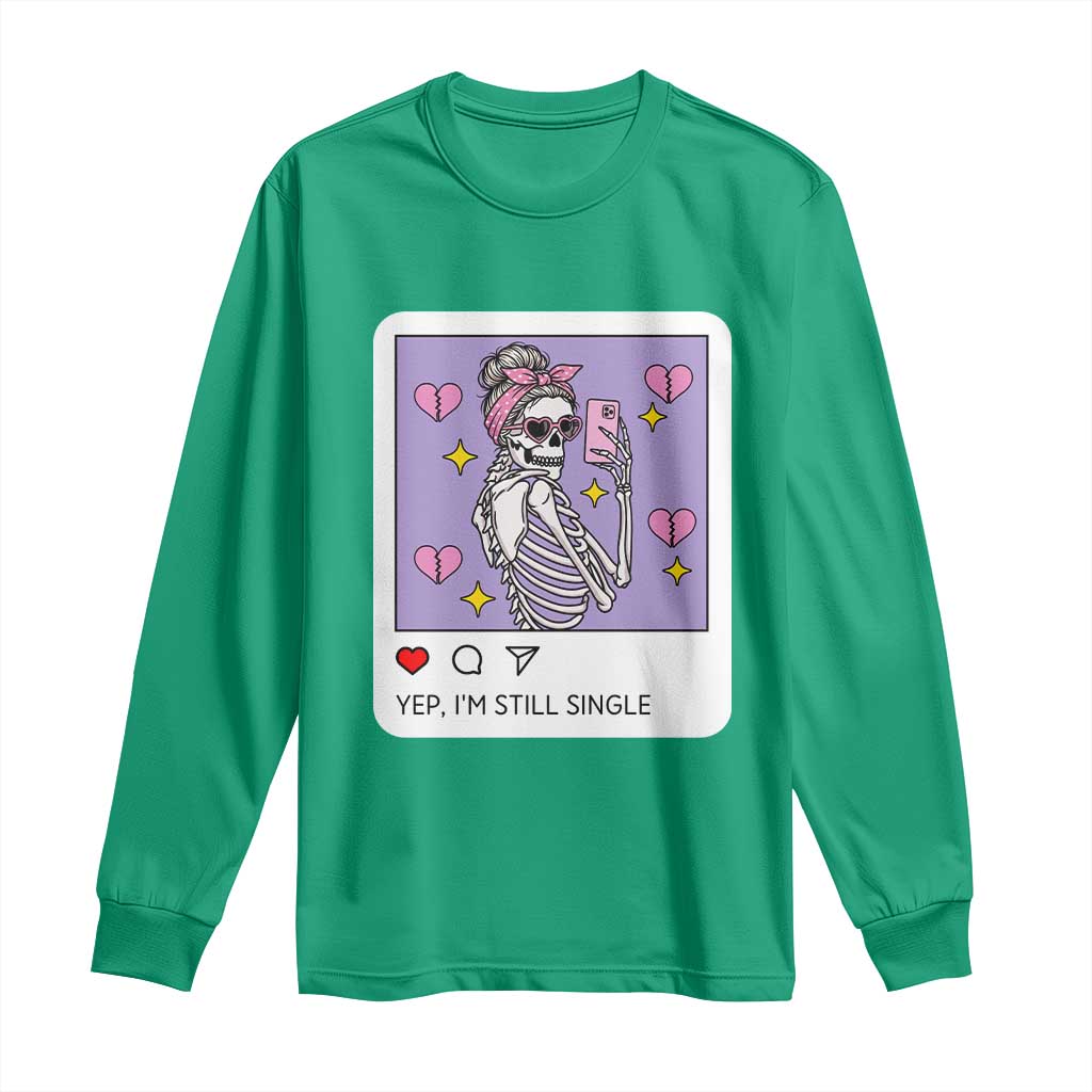Anti Valentine Long Sleeve Shirt Funny Skeleton Selfie Meme - Wonder Print Shop