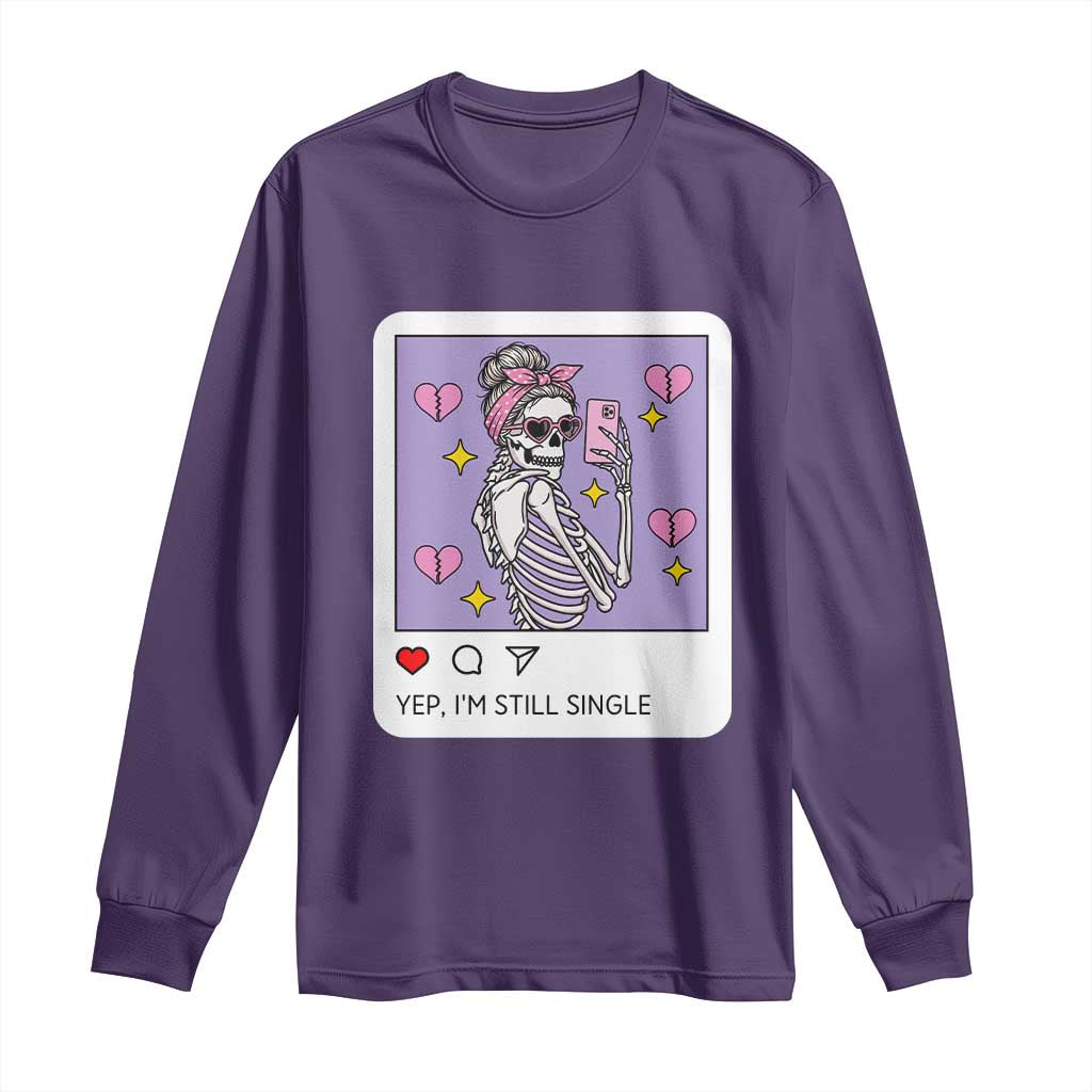 Anti Valentine Long Sleeve Shirt Funny Skeleton Selfie Meme - Wonder Print Shop