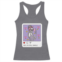 Anti Valentine Racerback Tank Top Funny Skeleton Selfie Meme - Wonder Print Shop