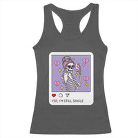Anti Valentine Racerback Tank Top Funny Skeleton Selfie Meme - Wonder Print Shop