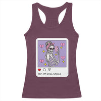 Anti Valentine Racerback Tank Top Funny Skeleton Selfie Meme - Wonder Print Shop