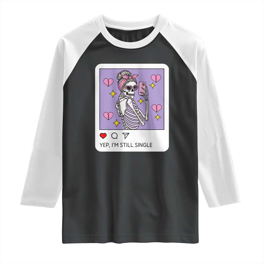 Anti Valentine Raglan Shirt Funny Skeleton Selfie Meme - Wonder Print Shop