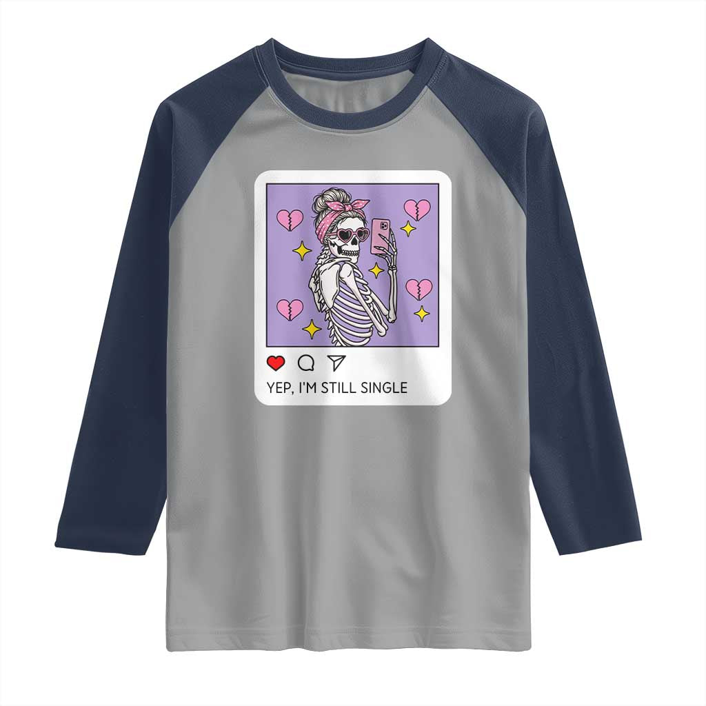 Anti Valentine Raglan Shirt Funny Skeleton Selfie Meme - Wonder Print Shop