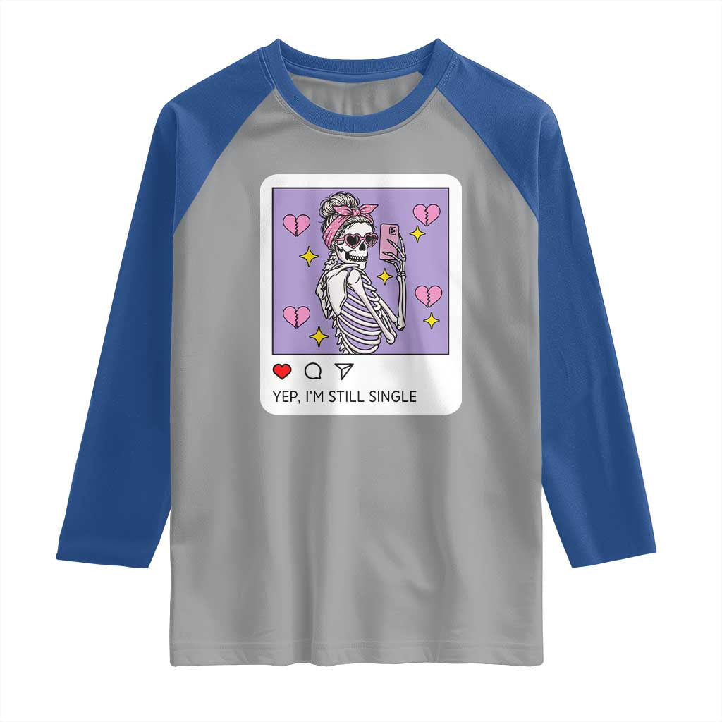 Anti Valentine Raglan Shirt Funny Skeleton Selfie Meme - Wonder Print Shop