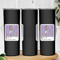 Anti Valentine Skinny Tumbler Funny Skeleton Selfie Meme - Wonder Print Shop
