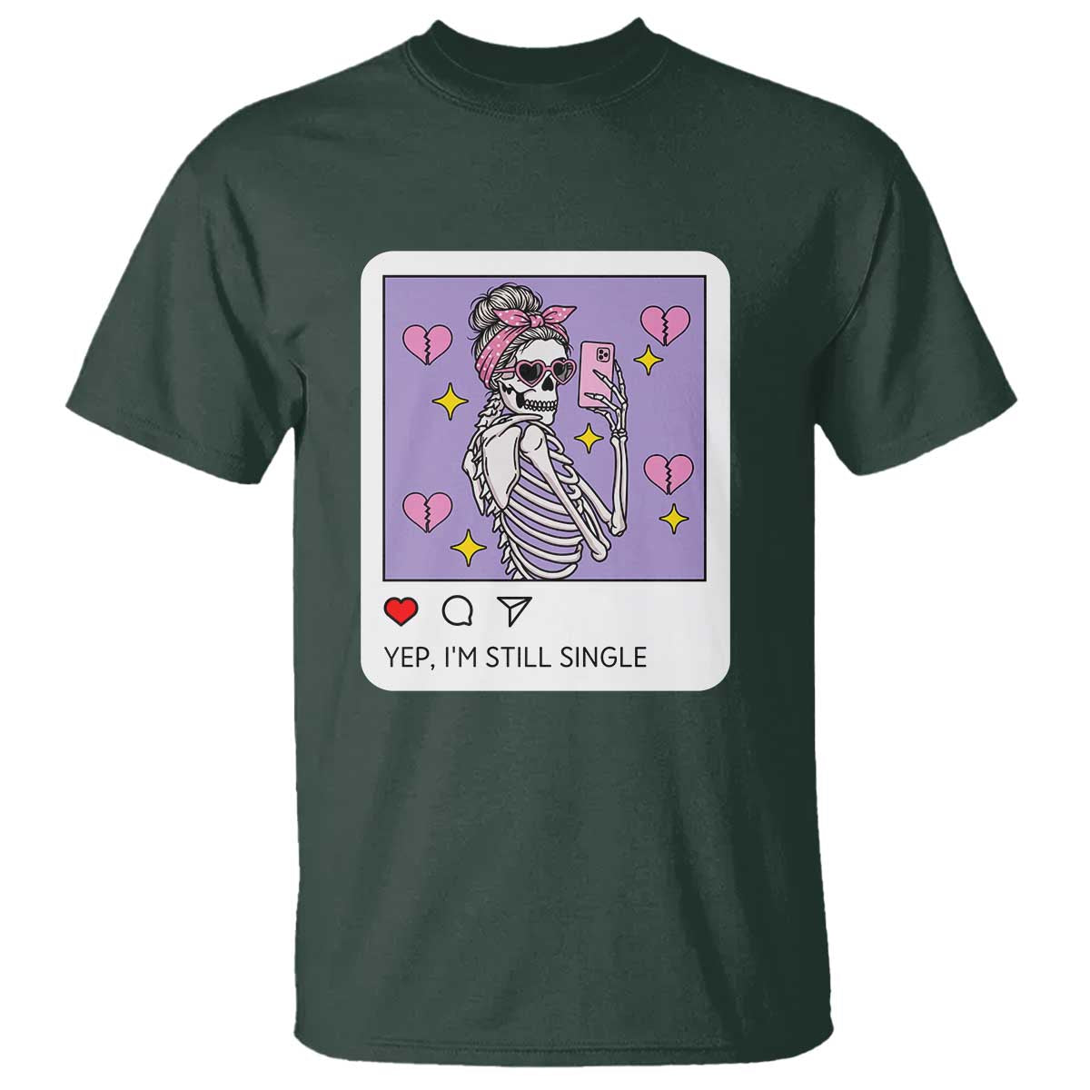 Anti Valentine T Shirt Funny Skeleton Selfie Meme - Wonder Print Shop