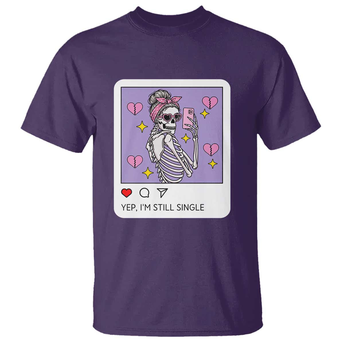 Anti Valentine T Shirt Funny Skeleton Selfie Meme - Wonder Print Shop