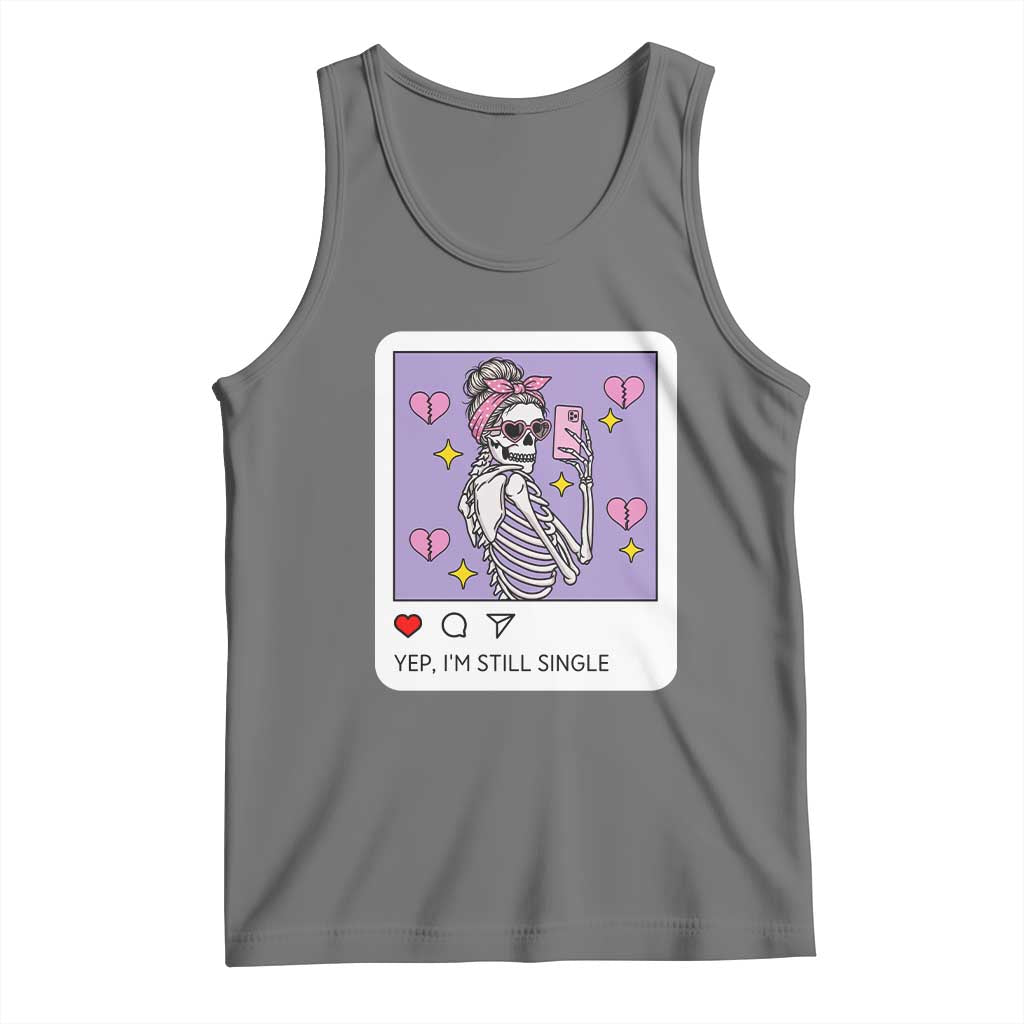 Anti Valentine Tank Top Funny Skeleton Selfie Meme - Wonder Print Shop