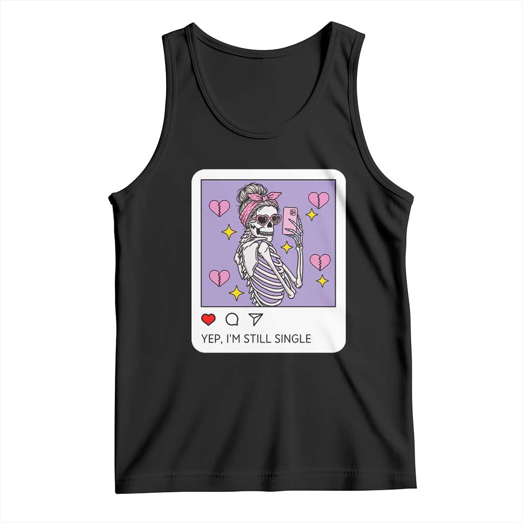 Anti Valentine Tank Top Funny Skeleton Selfie Meme - Wonder Print Shop