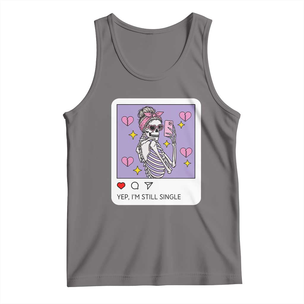 Anti Valentine Tank Top Funny Skeleton Selfie Meme - Wonder Print Shop