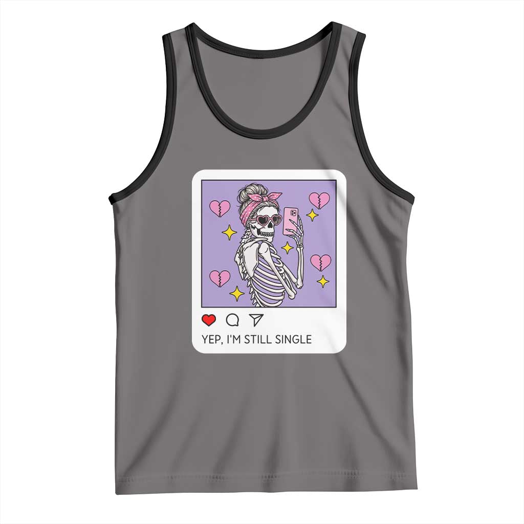 Anti Valentine Tank Top Funny Skeleton Selfie Meme - Wonder Print Shop