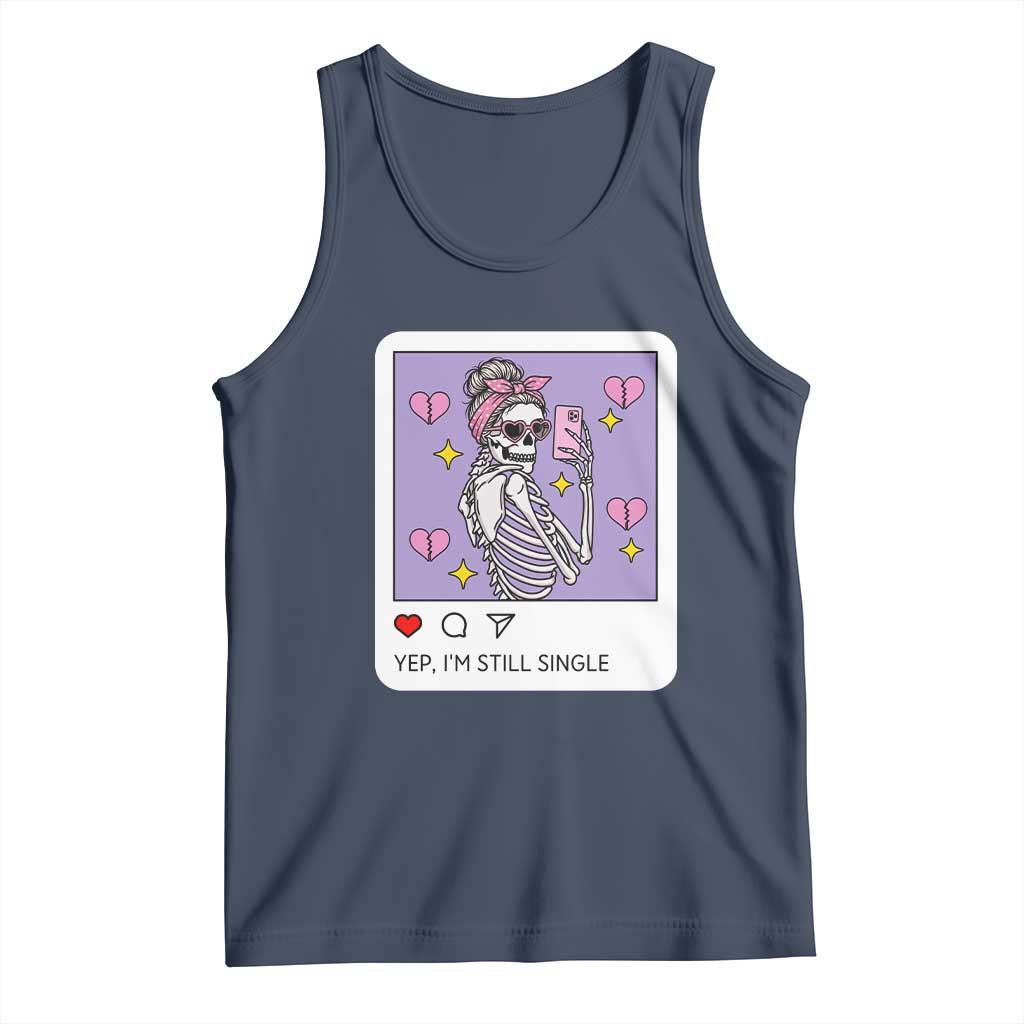 Anti Valentine Tank Top Funny Skeleton Selfie Meme - Wonder Print Shop