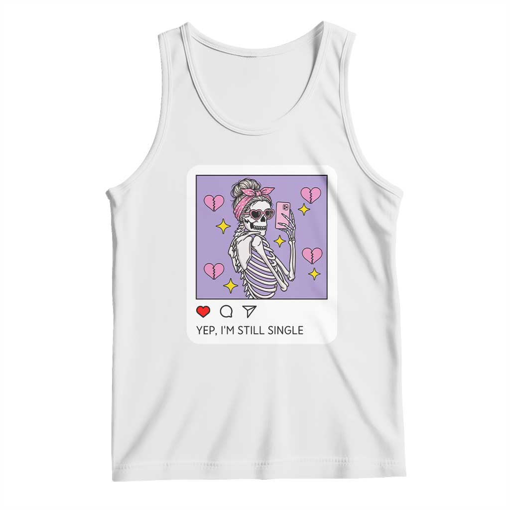 Anti Valentine Tank Top Funny Skeleton Selfie Meme - Wonder Print Shop