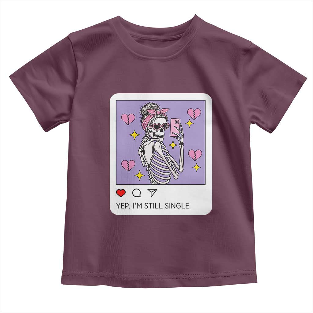 Anti Valentine Toddler T Shirt Funny Skeleton Selfie Meme - Wonder Print Shop